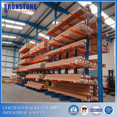 Double Side Arm Heavy Duty Cantilever Magazijnstellingen voor omvangrijke materialenopslag