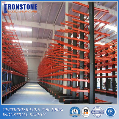 Double Side Arm Heavy Duty Cantilever Magazijnstellingen voor omvangrijke materialenopslag